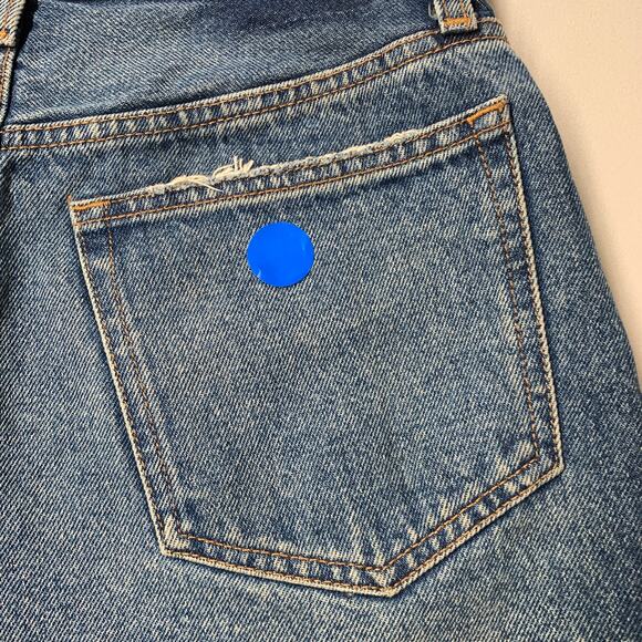 Abercrombie & Fitch Women Shorts 27 Blue Denim Mid Rise Boyfriend Distressed 3” - Picture 9 of 13